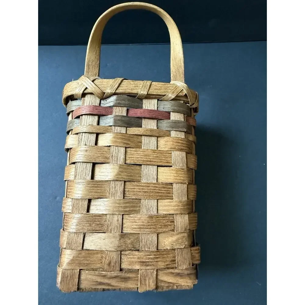 Woven Rattan Wall Hanging Baskets, Hand-Woven Wicker Storage Organizer, Porta...